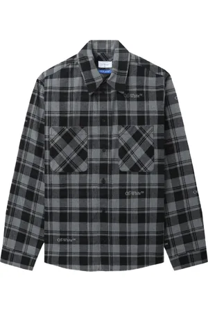 OFF-WHITE Ternet skjorte med broderet logo