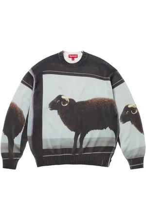 Supreme X Damien Hirst intarsiastrikket sweater