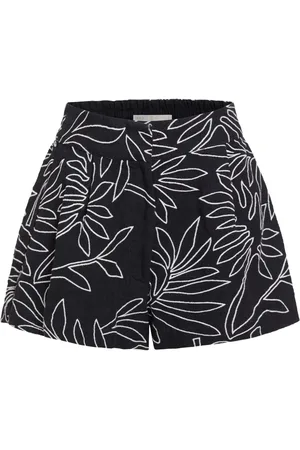 Marie Oliver Blanche shorts med bladbroderi