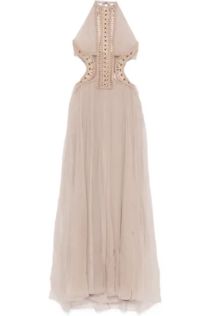 Alberta Ferretti Lang tylkjole med broderi