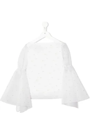 LA STUPENDERIA Broderet polkaprikket bluse