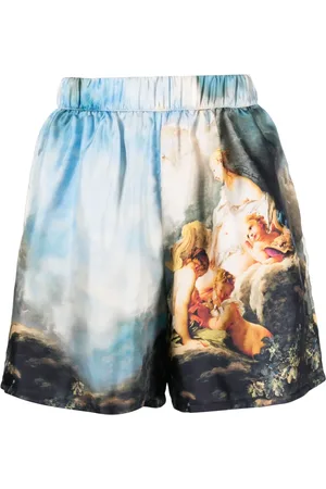 Roberto Cavalli Silkeshorts med grafisk tryk