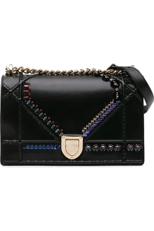 Dior Mellemstor Diorama Flap crossbody-taske i kalveskind med krystalbroderi fra 2016