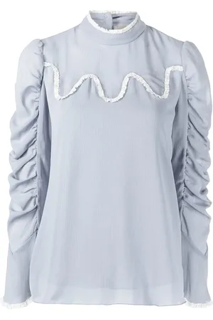 Anna Sui Ruchet top med blondedetalje