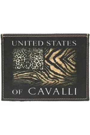 Roberto Cavalli Kortholder med dyretryk og logo