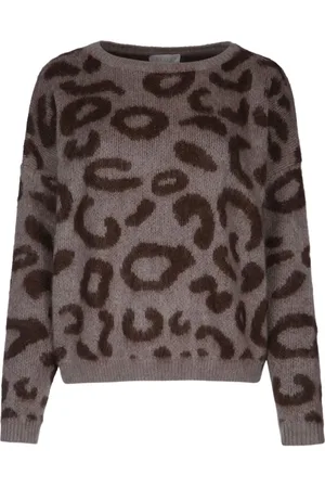 I BLUES Sweater med leopardtryk