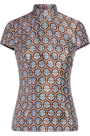 Etro Kortærmet top i blomstret jacquard