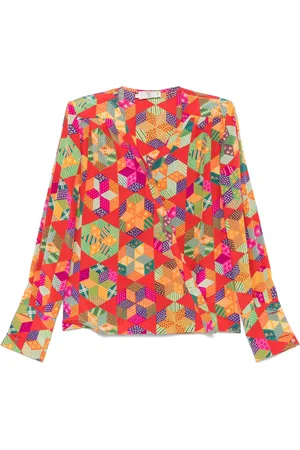 VALENTINO GARAVANI Bluse med tryk fra 1980