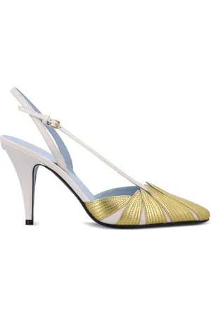 VALENTINO GARAVANI Metalliske slingback-sko med plisseringer