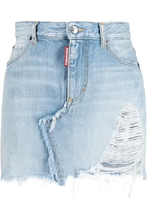 Dsquared2 Kort denimnederdel med slitageeffekt