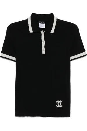 CHANEL 2004 strikket top med korte ærmer