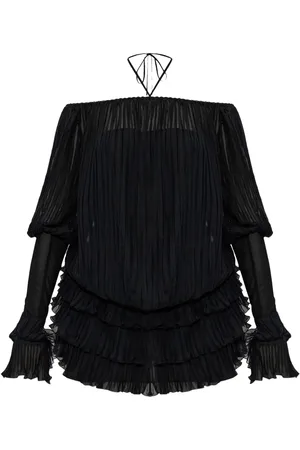 BLUMARINE Silkekjole med plisseringer