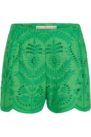 Marie Oliver Fable shorts i broderie-anglaise med takket kant