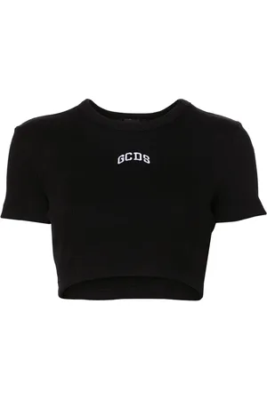GCDS Cropped T-shirt med logo