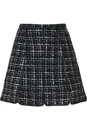 GENNY Kort nederdel med tweed-panel