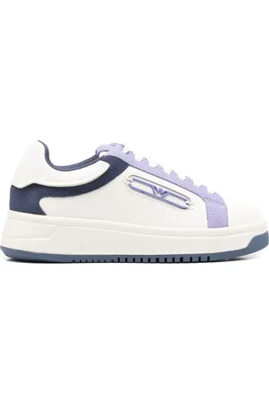 Emporio Armani Loafers i ruskind med logoapplikation