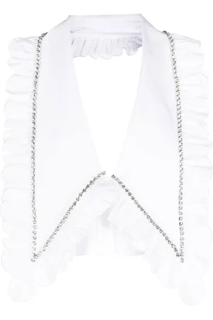 AREA Cropped top med krystaludsmykning