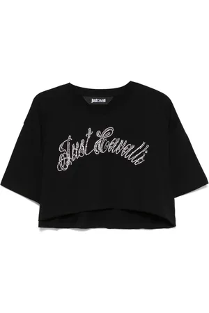 Roberto Cavalli Cropped top med logoudsmykning