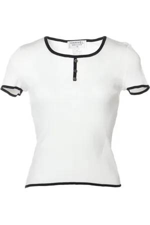 CHANEL 1995 finribbet T-shirt