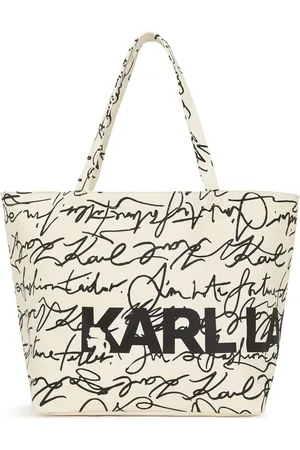 Karl Lagerfeld Tote-taske med signaturtryk