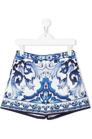 Dolce & Gabbana Højtaljede shorts med Majolica-tryk