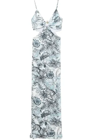 Roberto Cavalli Lang Raso VI Strange jungle-kjole