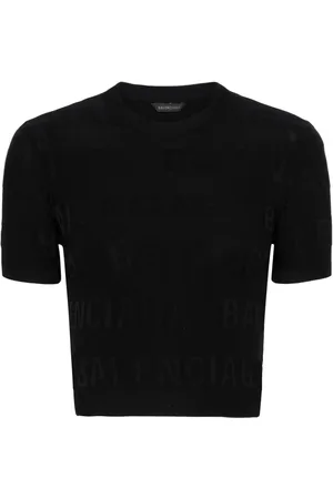 Balenciaga Bal Horizontal Allover cropped top