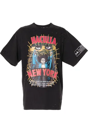 HACULLA T-shirt med slitageeffekt og logotryk