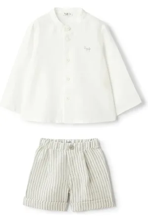 Il gufo Skjorte- og shortssæt i hør