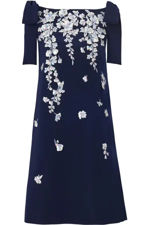 Carolina Herrera Shift-kjole med blomsterbroderi