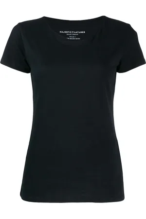 Majestic Ensfarvet T-shirt
