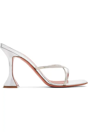 Amina Muaddi Henson 95mm metalliske mules