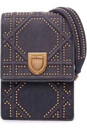 Dior Lodret Diorama crossbody-taske i denim med nitter fra 2017