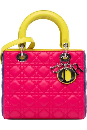 Dior Medium Tricolor Cannage Lady Dior satchel-taske i lammeskind fra 2013