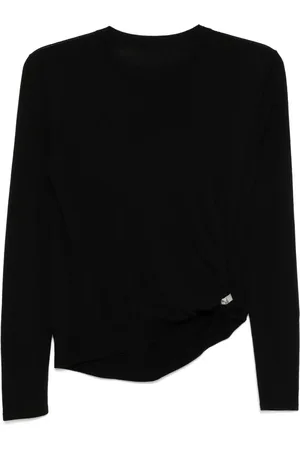 Less Draperad stickad topp