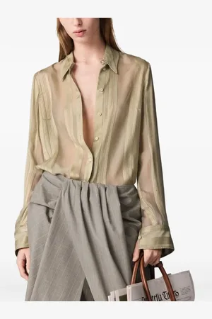 Stella McCartney Gennemsigtig skjorte med striber