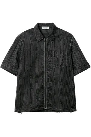 Marine Serre T-shirt med rund hals og moire-effekt