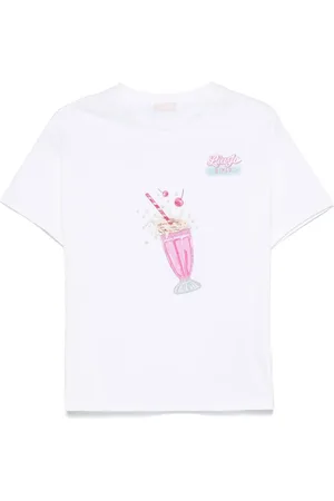 Liu Jo T-shirt med rhinstenudsmykning og tryk
