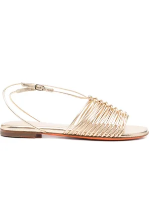 santoni Flade metalliske sandaler