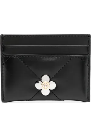 Tory Burch Diamantquiltet kortholder med Kira-kløvertryk
