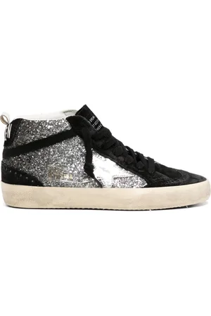 Golden Goose Mid star sneakers med glimmer