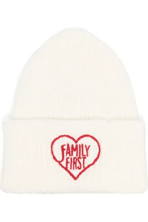 Family First Ribstrikket hue med broderet logo