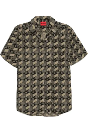 HUGO BOSS Skjorte med geometrisk logotryk