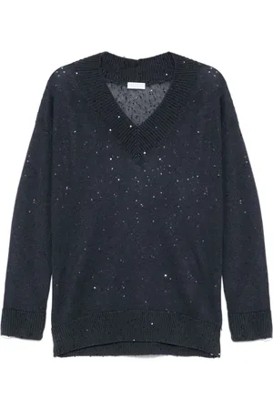 Brunello Cucinelli Sweater med pailletudsmykning