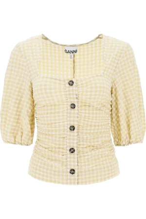 Ganni Bluse med ternet tryk
