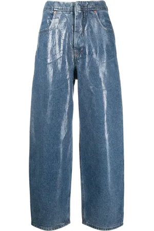 Maison Margiela Jeans med brede ben og skinnende finish