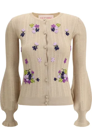 VALENTINO GARAVANI Cardigan med blomsterbroderi