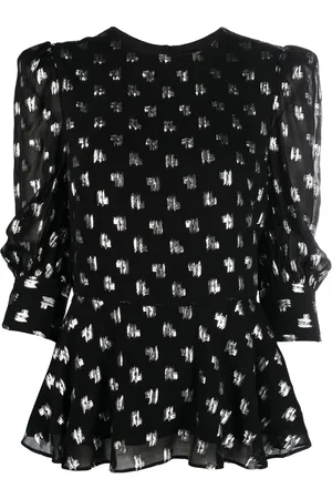 Karl Lagerfeld Bluse med monogram-mønster og svaj