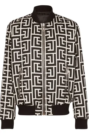 Balmain Vendbar bomberjakke i uld med monogram
