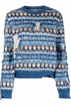 Maison Margiela Striktrøje i jacquard med slitageeffekt